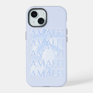 Amalfi Coast, Italy, Travel Art, Preppy, Blue iPhone 15 Case