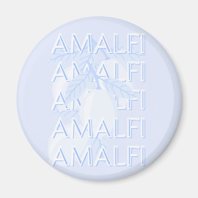 Amalfi Coast, Italy, Travel Art, Preppy, Blue Magnet (Front)