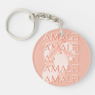 Amalfi Coast, Italy Travel Art, Preppy, Minimalist Key Ring