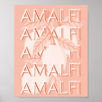 Amalfi Coast, Italy Travel Art, Preppy, Minimalist