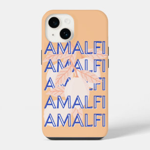 Amalfi Coast, Italy Travel Art, Preppy, Orange iPhone 14 Case