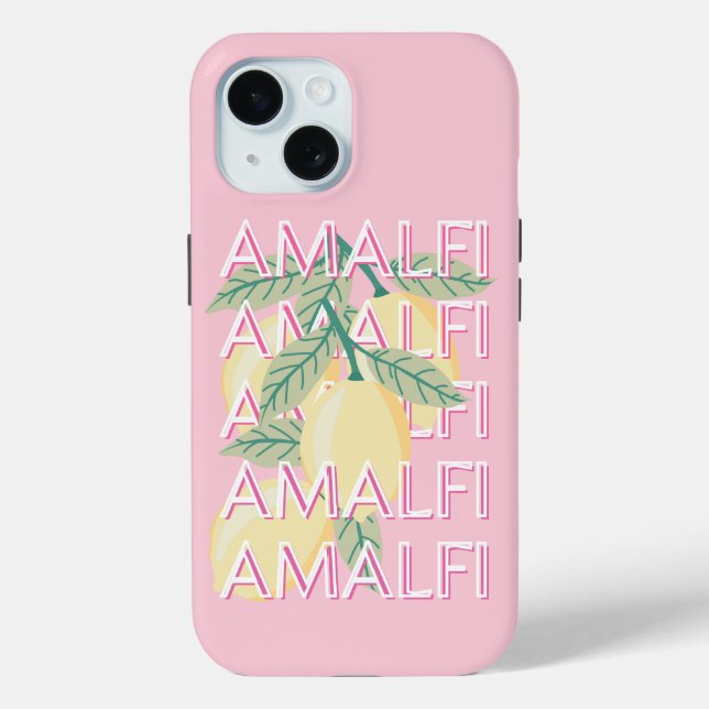 Amalfi Coast, Italy, Travel Art, Preppy, Pink Case-Mate iPhone Case (Back)