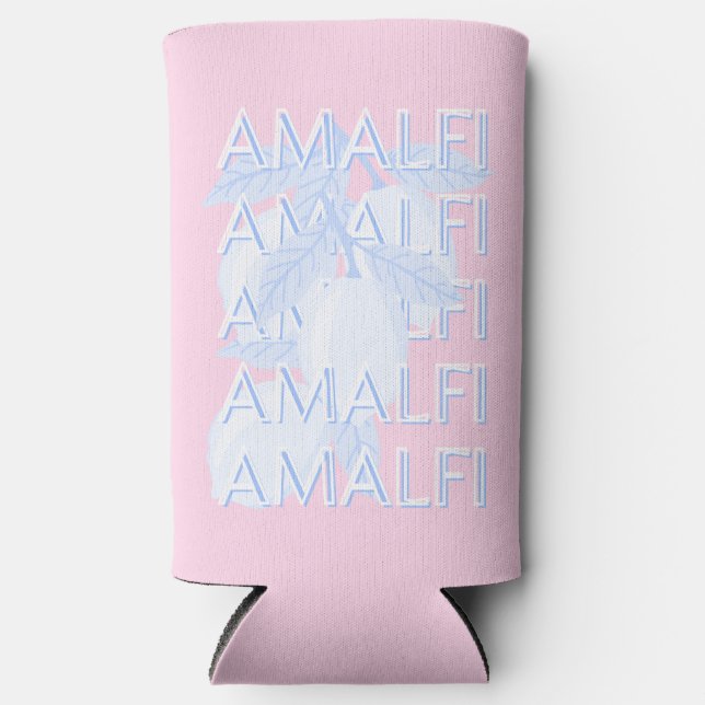Amalfi Coast, Italy, Travel Art, Preppy Seltzer Can Cooler (Front)