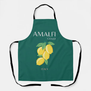 Amalfi Coast, Italy, Travel Art, Retro, Green Apron