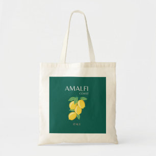 Amalfi Coast, Italy, Travel Art, Retro, Green Tote Bag