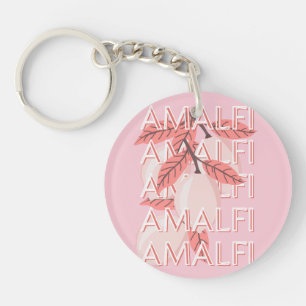 Amalfi Coast, Italy Travel Art, Summer Travel Art Key Ring