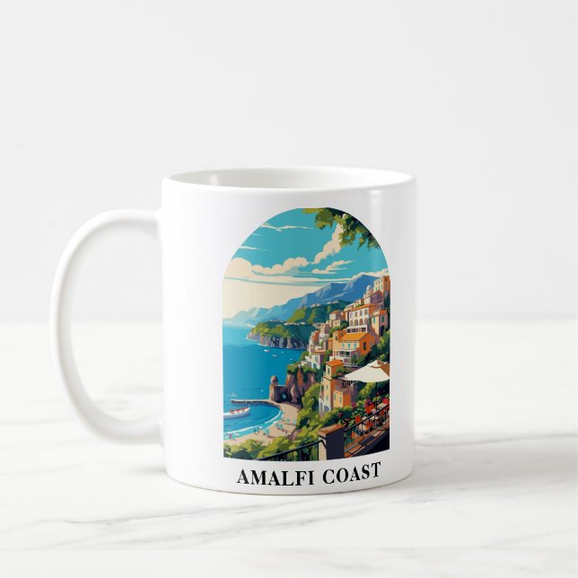 Amalfi Coast Italy Travel Retro  Coffee Mug (Left)