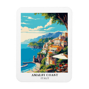 Amalfi Coast Italy Travel Retro  Magnet