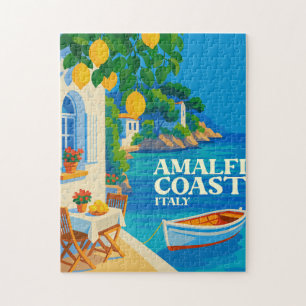 Amalfi Coast Italy Vintage Mediterranean Puzzle