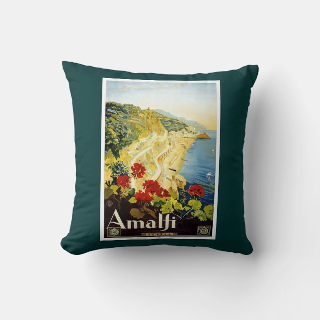 Amalfi Coast, Italy Vintage Poster Cushion (Front)