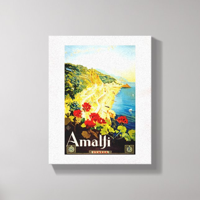 Amalfi Coast, Italy Vintage Travel Advertisement Canvas Print (Front)