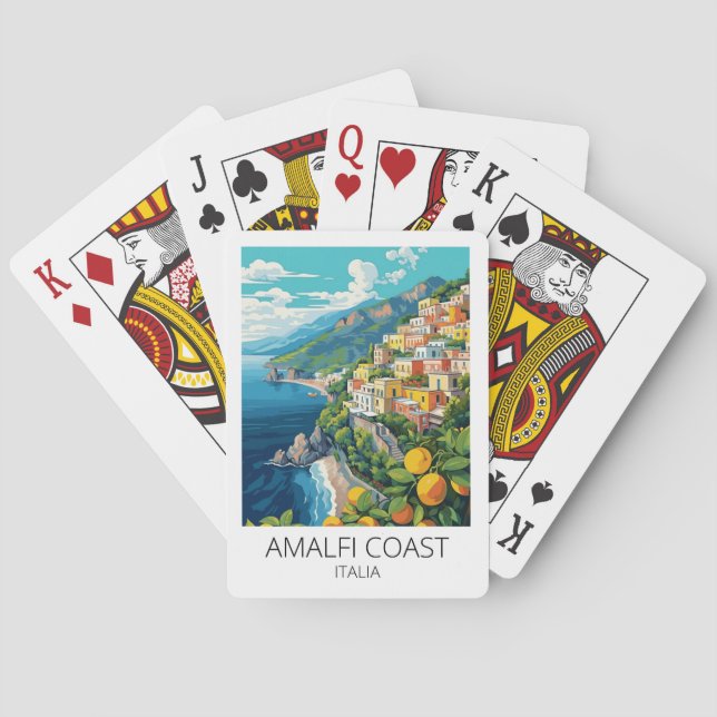Amalfi Coast Italy Vintage Travel Playing Cards (Back)