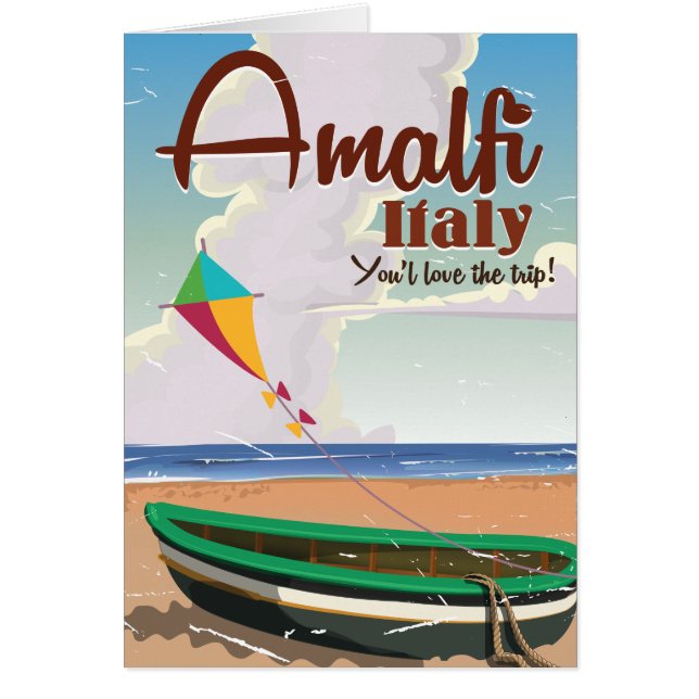 Amalfi coast Italy Vintage travel poster print (Front)