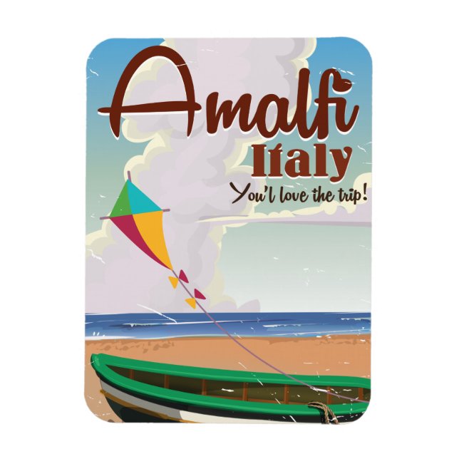 Amalfi coast Italy Vintage travel poster print Magnet (Vertical)