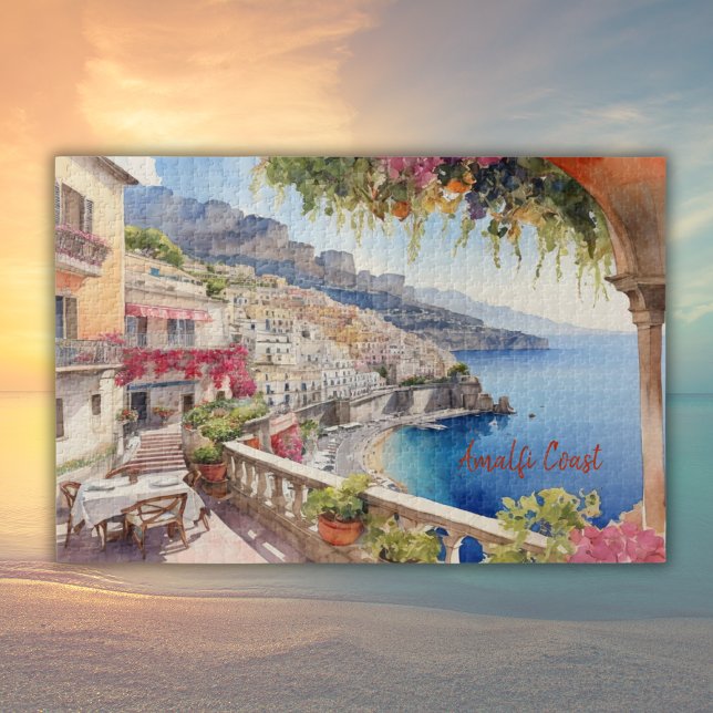 Amalfi Coast Italy Watercolor Sketch  | Jigsaw Puzzle (Creator Uploaded)