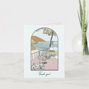 Amalfi Coast, Italy Watercolor  Thank You Card