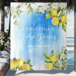 Amalfi Coast Itay Lemons Baby Shower Backdrop Tapestry