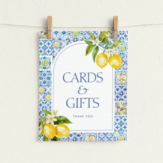 Amalfi Coast Lemon Baby Shower Cards & Gifts Sign