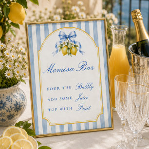 Amalfi Coast Lemon Baby Shower Momosa Bar Sign