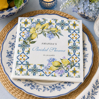Amalfi Coast Lemon Italian Bridal Shower Napkin