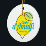 Amalfi Coast Lemon Italy Vintage Costa d'Amalfi Ceramic Tree Decoration<br><div class="desc">Amalfi Coast with lemon Italy vintage souvenir for Amalfi Coast holiday. Costa d'Amalfi with retro lemon in Italy design as a souvenir for Positano and Ravello. Lifestyle for Amalfi Backpackers and Atrani Italy Amalfitana Trip. Amalfi Coast in Italy Vintage lemons design souvenir. Amalfi on the Gulf of Salerno design for...</div>