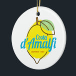Amalfi Coast Lemon Italy Vintage Costa d'Amalfi Ceramic Tree Decoration<br><div class="desc">Amalfi Coast with lemon Italy vintage souvenir for Amalfi Coast holiday. Costa d'Amalfi with retro lemon in Italy design as a souvenir for Positano and Ravello. Lifestyle for Amalfi Backpackers and Atrani Italy Amalfitana Trip. Amalfi Coast in Italy Vintage lemons design souvenir. Amalfi on the Gulf of Salerno design for...</div>