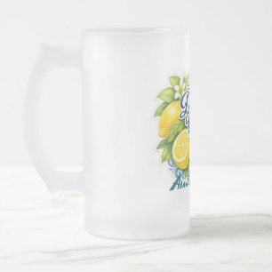 Amalfi Coast Lemon Mediterranean Amalfi Coast Frosted Glass Beer Mug