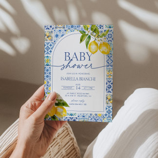 Amalfi Coast Lemon Mediterranean Baby Shower Invitation