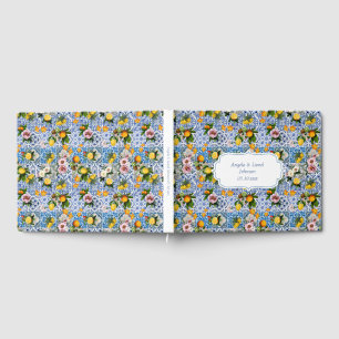 Amalfi Coast Lemon Mediterranean Blue Tiles Italy Guest Book