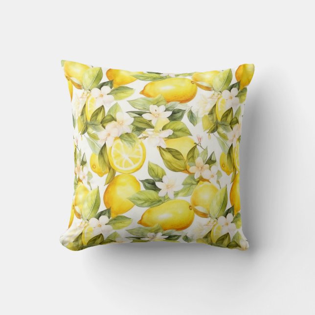 Amalfi Coast Lemon Pattern  Cushion (Front)