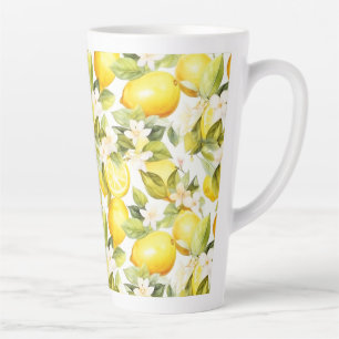 Amalfi Coast Lemon Pattern Latte Mug