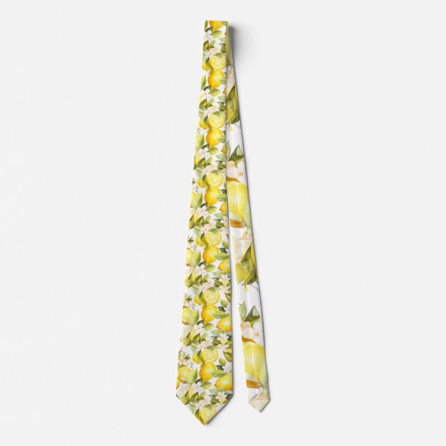 Amalfi Coast Lemon Pattern  Tie (Front)