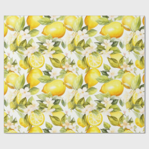 Amalfi Coast Lemon Pattern  Wrapping Paper