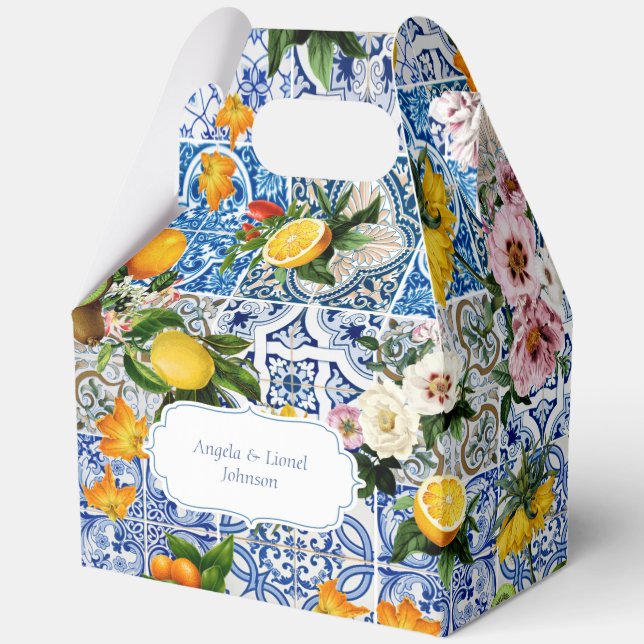 Amalfi Coast Lemon Tiles Italy Favour Box (Front)