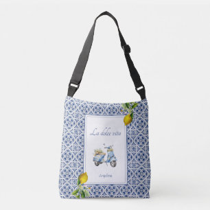 Amalfi Coast Lemon Tiles Italy Personalised   Crossbody Bag