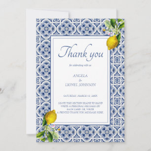 Amalfi Coast Lemon Tiles Italy Personalised Invitation