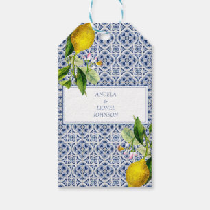 Amalfi Coast Lemon Tiles Italy Personalised names Gift Tags