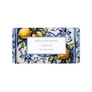 Amalfi Coast Lemon Tiles Italy Personalised names Label
