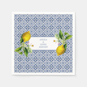 Amalfi Coast Lemon Tiles Italy Personalised names Napkin