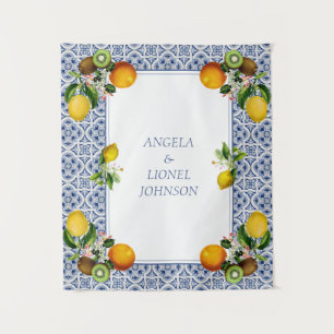 Amalfi Coast Lemon Tiles Italy Personalised names Tapestry