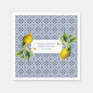 Amalfi Coast Lemon Tiles Italy Personalized names Napkin