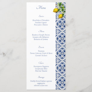 Amalfi Coast Lemon Tiles Italy Wedding Menu