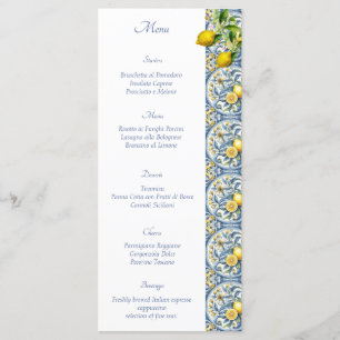 Amalfi Coast Lemon Tiles Italy Wedding Menu