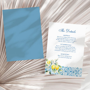 Amalfi Coast Lemon Wedding Details Invitation
