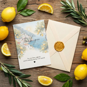 Amalfi Coast Lemon Wedding Thank You Card