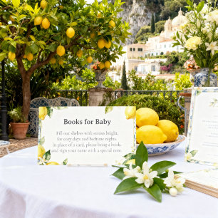 Amalfi Coast Little Lemon Baby Shower Book Request Enclosure Card