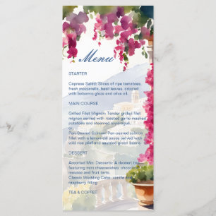 Amalfi coast Mediterranean Italian bridal shower Menu