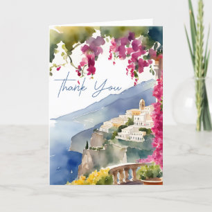 Amalfi coast Mediterranean Italian bridal shower Thank You Card