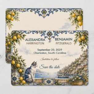Amalfi Coast   Mediterranean Italian Tile Wedding Save The Date