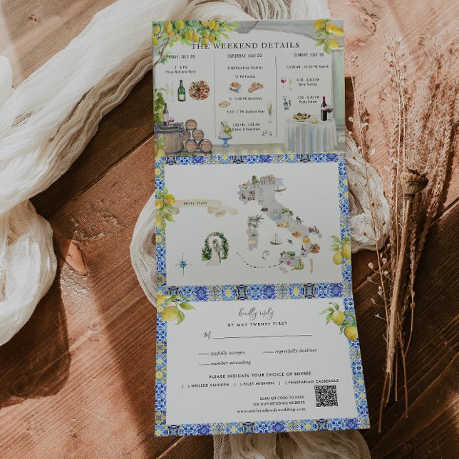 Amalfi Coast | Mediterranean Itinerary Map Tri-Fold Programme (Creator Uploaded)